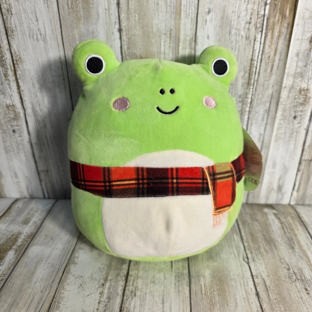 Squishmallows Wendy the Frog 8 Inch Holiday Plush with Plaid Scarf Green 2022